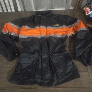Windbreaker Jacket - Black and Orange